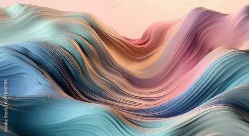Abstract Wave Background with Pastel Colors Generative AI