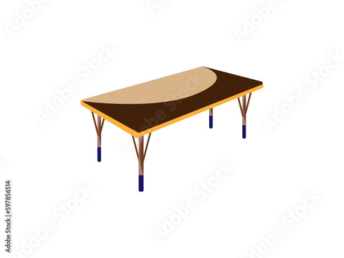 Student read table of  sitting at home. bookshelfs, work desk, chair, fashion table.  ,  vector interior background. Laptop with   bookshelf on  with and computer table style vector illustration.