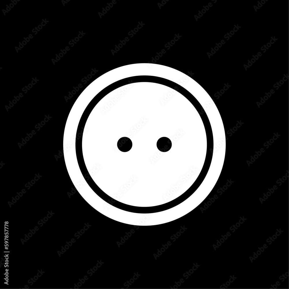 Fototapeta premium Clothing button icon. Sew-through button with two holes. Vector Illustration
