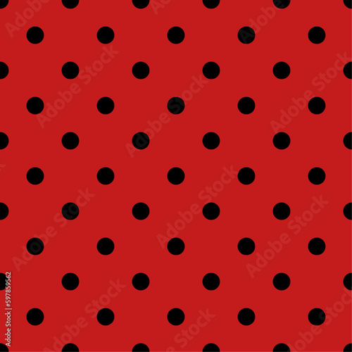 Ladybug seamless pattern. Vector background.