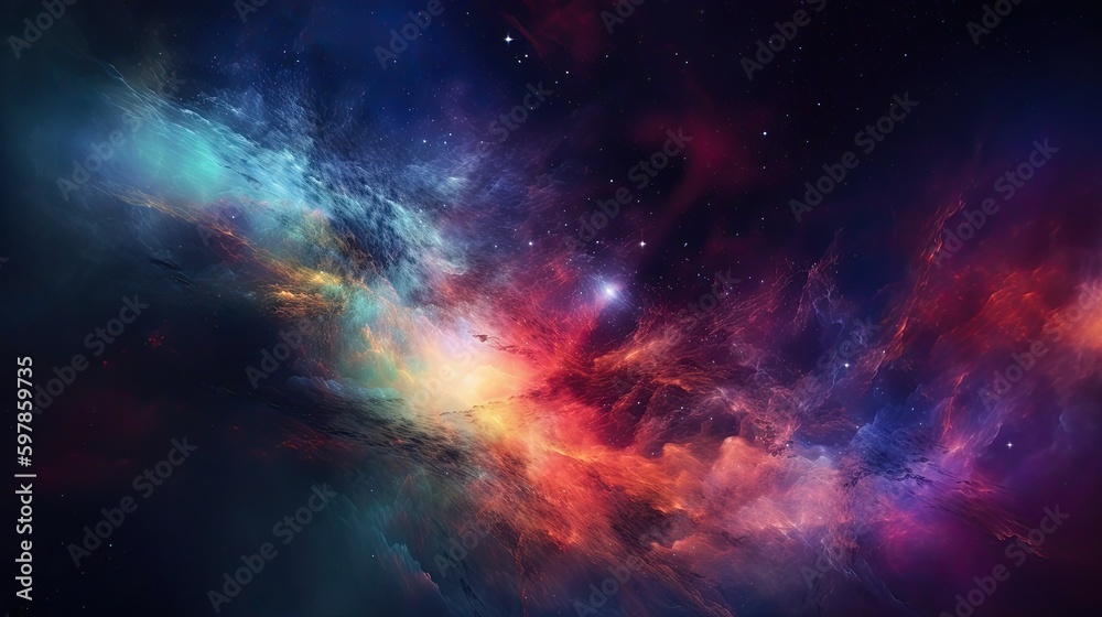 Cosmic Lightshow: Abstraction of Galaxies in the Night Sky, Generative AI Cosmic Lightshow: Abstraction of Galaxies in the Night Sky, Generative AI