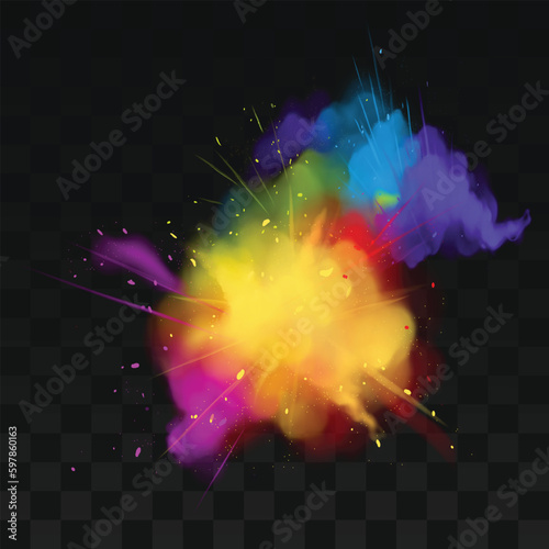 realistic watercolor colorful splash design