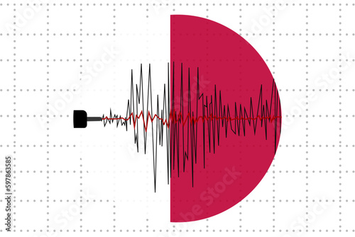 Earthquake in Malta concept, seismic wave with flag, natural disasters news banner