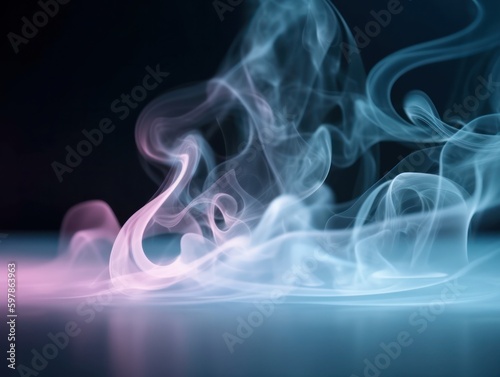 Abstract Magical pink lightning Smoke on Blue Background for presentation. AI generated.