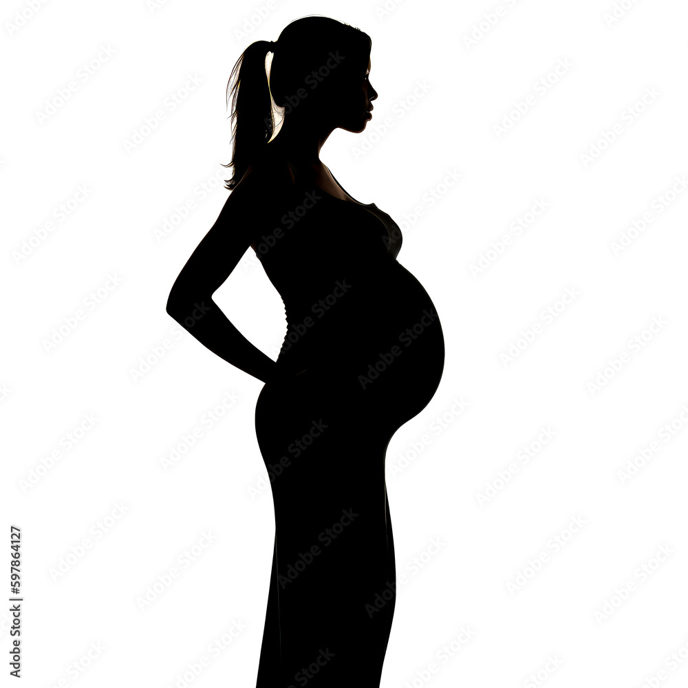 silhouette of pregnant woman white background silhouette of pregnant woman white background