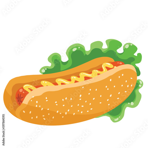 Burger dog with mustard