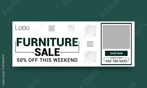 Furniture sale Facebook cover banner template design
