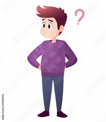confused looking for answers and creating solution. thinking and finding answer. Innovation and problem solution.