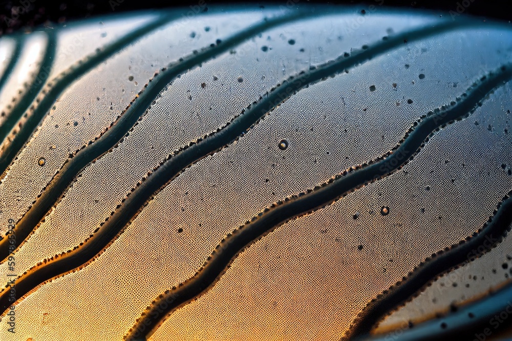 Obraz premium Large swarm of mosquitoes in rainwater in a tire groove. Generative AI