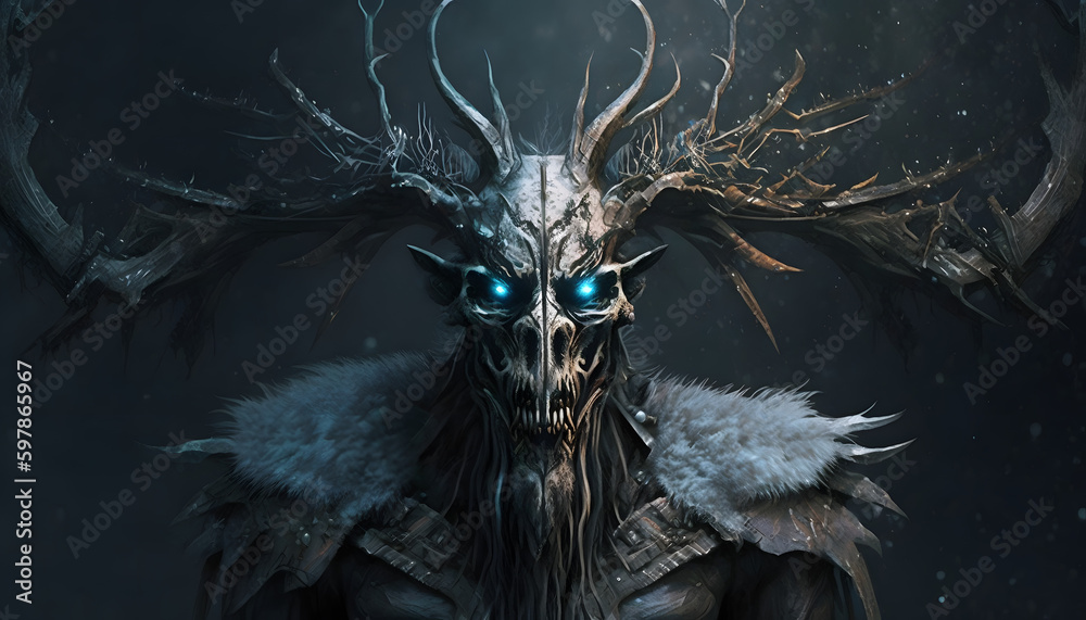 Wendigo a scary mythological creature or evil spirit originating from