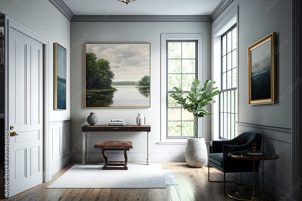 Fototapeta premium Serene Perspectives within a Home's Spaces. Generative AI