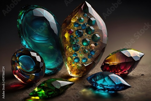 The Brilliance of Colored Stone gems Phenomenon. Generative AI