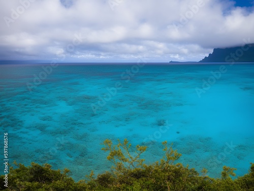 moorea pacific ocean cloud socean ship blue water © nourine