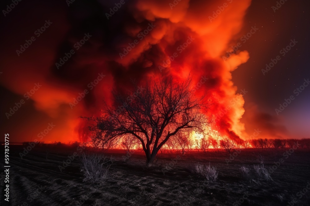 Fototapeta premium forest on fire
