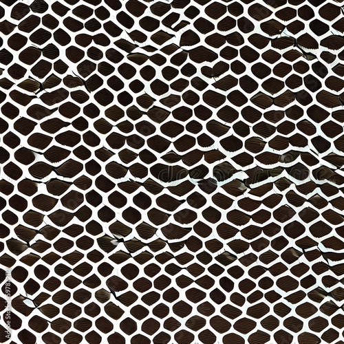An interpretation of a snake skin, with textured and patterned shapes resembling the scales of a snake4, Generative AI
