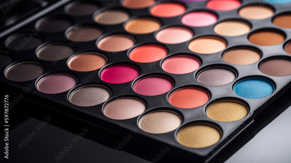 Makeup palette. Illustration Generative AI. Makeup palette. Illustration Generative AI.