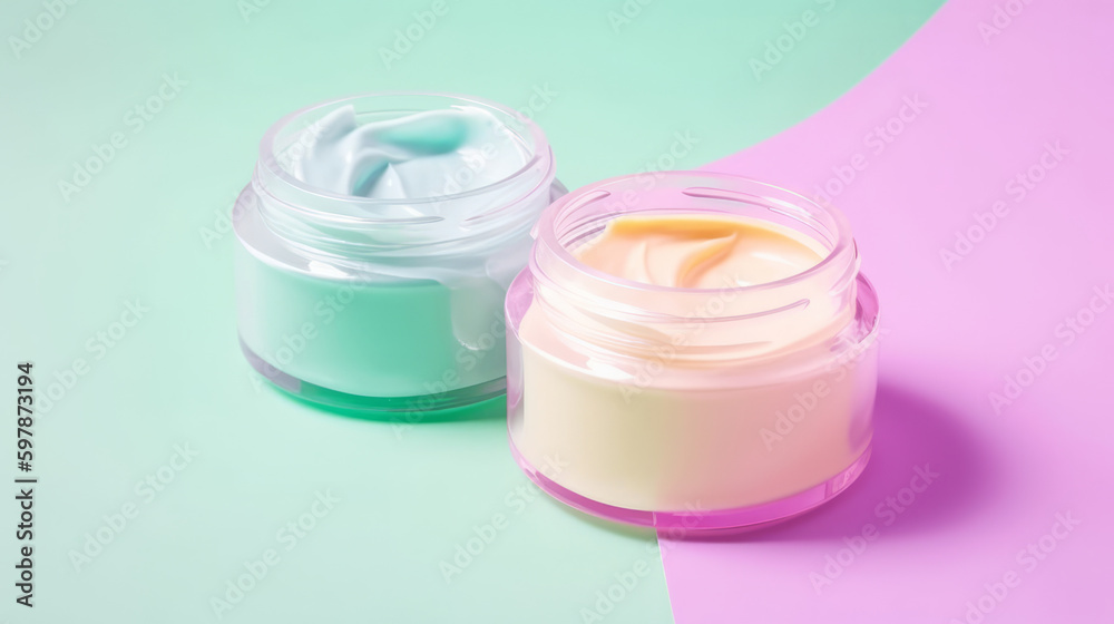Vivid face care cream background. Illustration AI Generative. Vivid face care cream background. Illustration AI Generative.