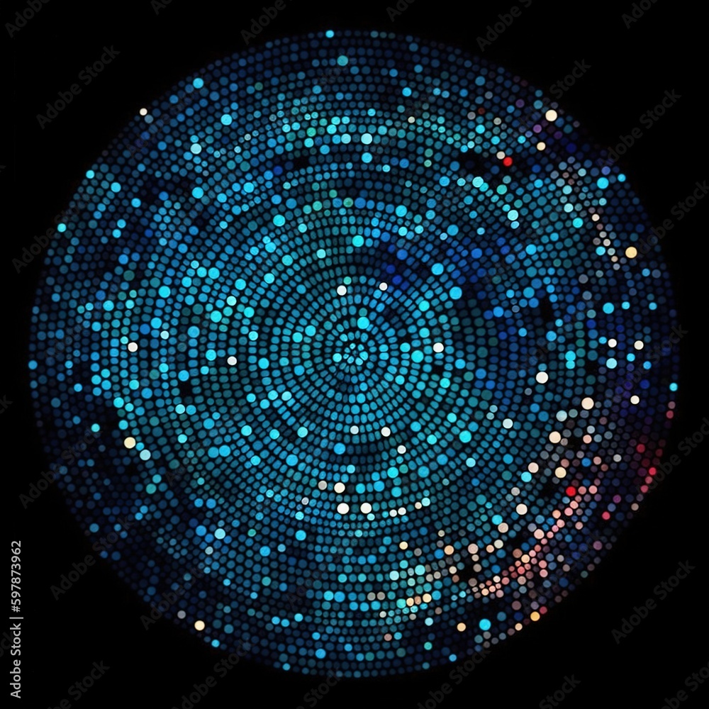 Neon light circles. Futuristic background. Generative AI Neon light circles. Futuristic background. Generative AI