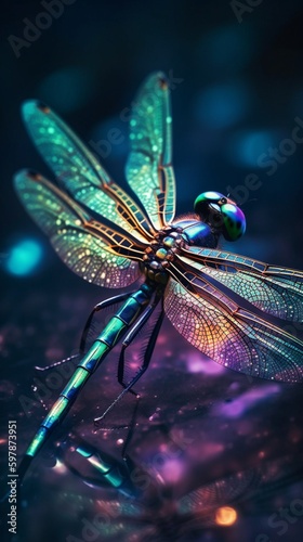 A beautiful, ultra-close up image of a colourful, luminous insect © Samir