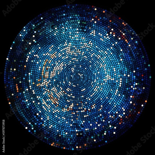 Neon light circles. Futuristic background. Generative AI