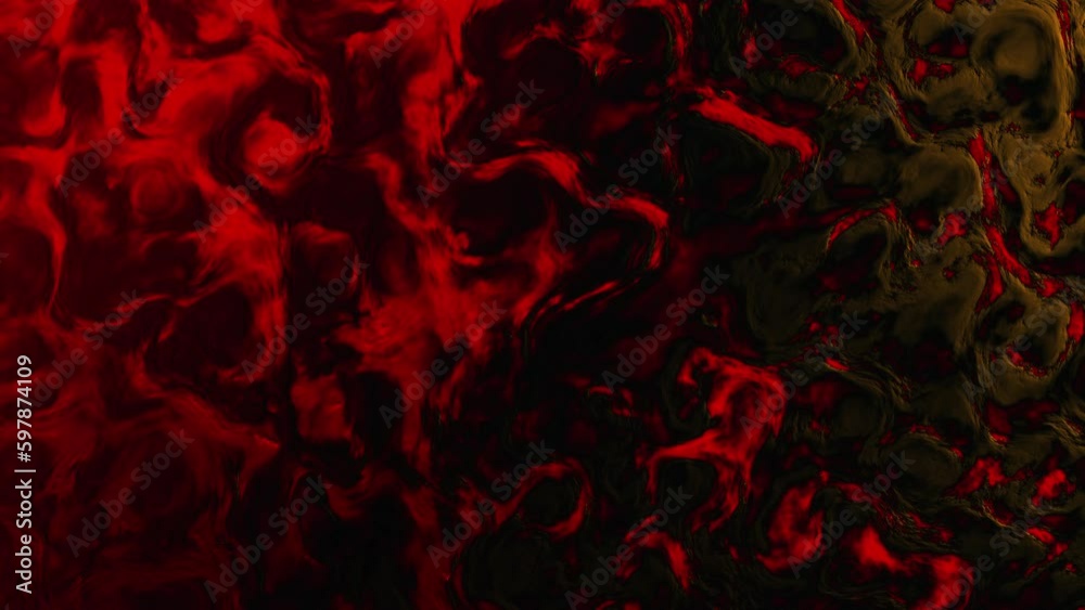 bright red abstract organic lines texture background - loop video