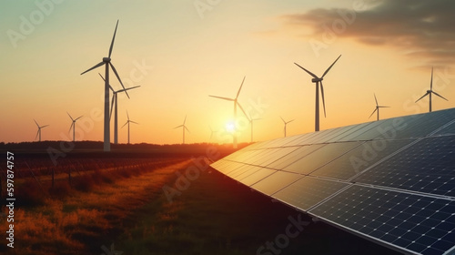 Solar panels and wind power generation equipment, Generative Ai