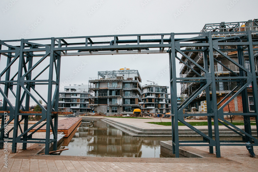 New and modern, multilevel apartment complexes are being built in europe New and modern, multilevel apartment complexes are being built in europe
