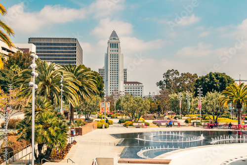 City Hall in downtown of Los Angeles, view from the Grand Park photo