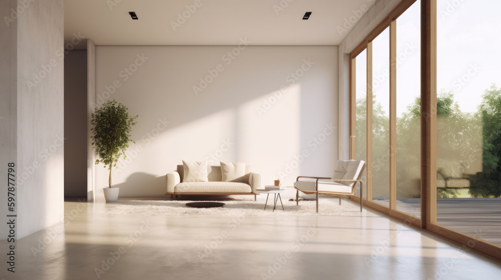 Obraz premium Scandinavian interior design. Illustration AI Generative.