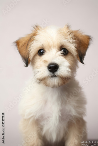 Cute dog portrait. Illustration AI Generative.