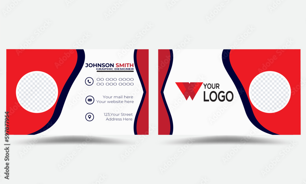 double sided Layout with Modern Circular Elements Business Card Mockup ...