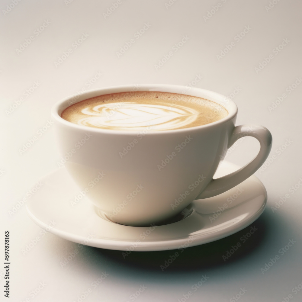 Obraz premium Cappuccino coffee cup isolated. Illustration AI Generative.