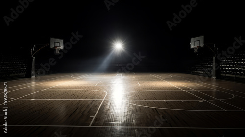 Basketball sport background. Illustration AI Generative. © ArtCookStudio