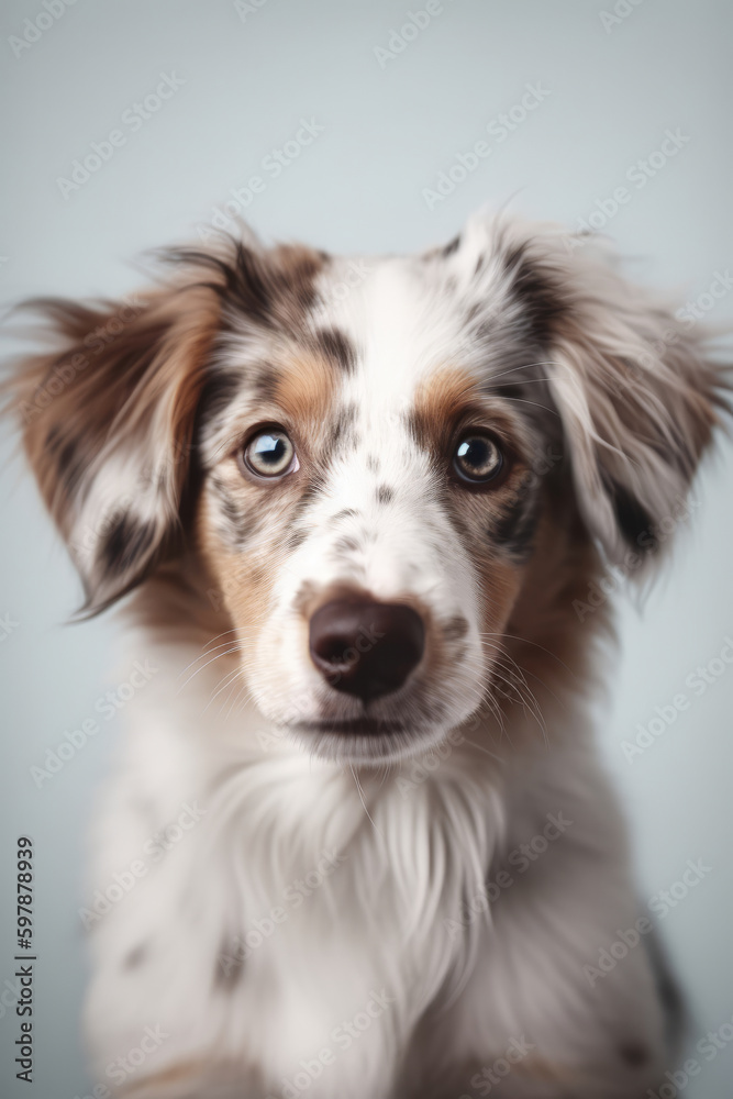 Cute dog portrait. Illustration AI Generative.