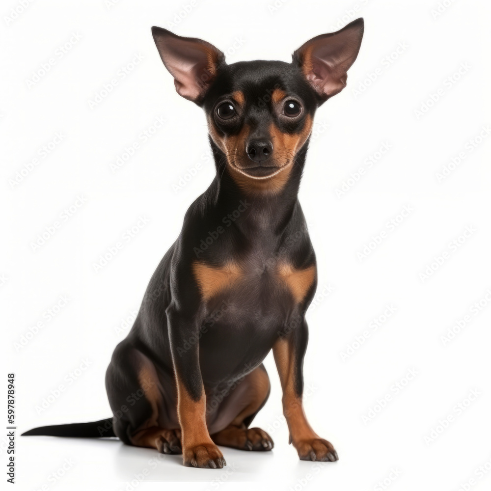 Pinscher dog isolated. Illustration AI Generative. Pinscher dog isolated. Illustration AI Generative.