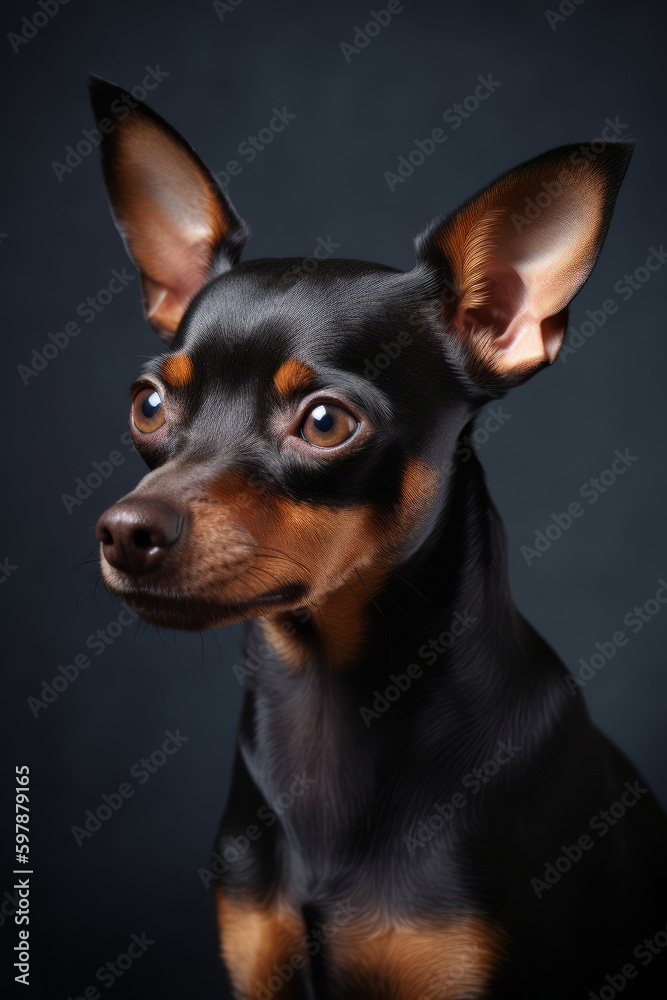 Miniature pinscher dog Illustration AI Generative Miniature pinscher dog Illustration AI Generative