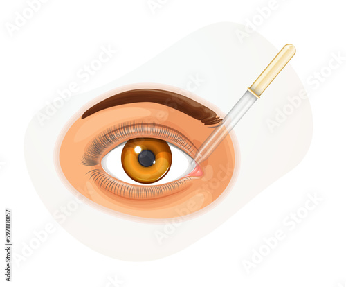 Human Eye Care - Drops - Stock Illustration