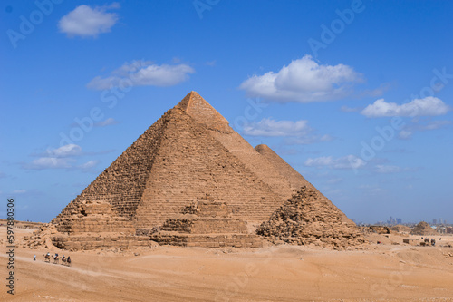 The Great Pyramid of Giza a  is the largest Egyptian pyramid and the tomb of Fourth Dynasty pharaoh Khufu. Built in the early 26th century BC during a period of around 27 years  3  the pyramid is the 