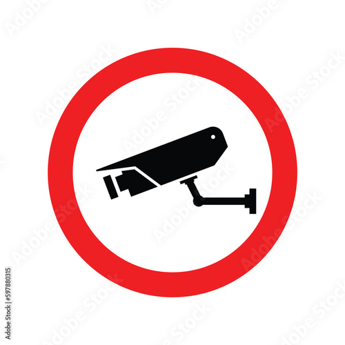 cctv security surveillance camera in red circle