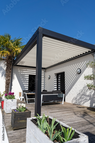 eco friendly bioclimatic aluminum pergola shade structure