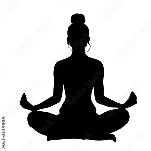 silhouette of a person in yoga position