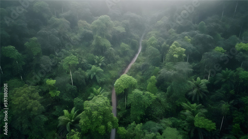 Fog In The Forest - Rainforest Early Morning © Tideon