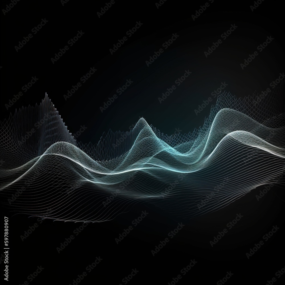 Sound Wave Equalizer, Abstract Wave Lines. generative AI