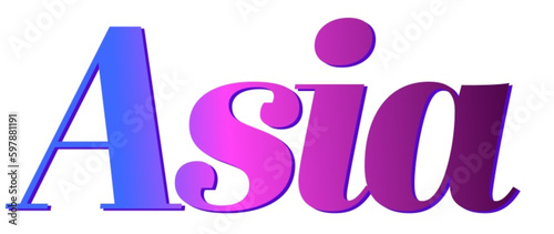Asia - pink and blue color - female name - ideal for websites, emails, presentations, greetings, banners, cards, books, t-shirt, sweatshirt, prints

