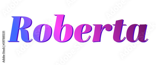 Roberta - pink and blue color - female name - ideal for websites, emails, presentations, greetings, banners, cards, books, t-shirt, sweatshirt, prints



