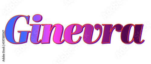 Ginevra - pink and blue color - female name - ideal for websites, emails, presentations, greetings, banners, cards, books, t-shirt, sweatshirt, prints

