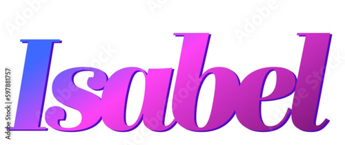 Isabel - pink and blue color - female name - ideal for websites, emails, presentations, greetings, banners, cards, books, t-shirt, sweatshirt, prints

