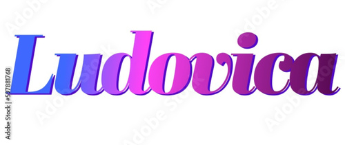 Ludovica - pink and blue color - female name - ideal for websites, emails, presentations, greetings, banners, cards, books, t-shirt, sweatshirt, prints

