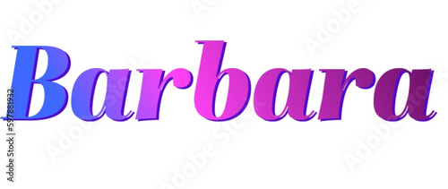 Barbara - pink and blue color - female name - ideal for websites, emails, presentations, greetings, banners, cards, books, t-shirt, sweatshirt, prints


