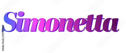 Simonetta - pink and blue color - female name - ideal for websites, emails, presentations, greetings, banners, cards, books, t-shirt, sweatshirt, prints

